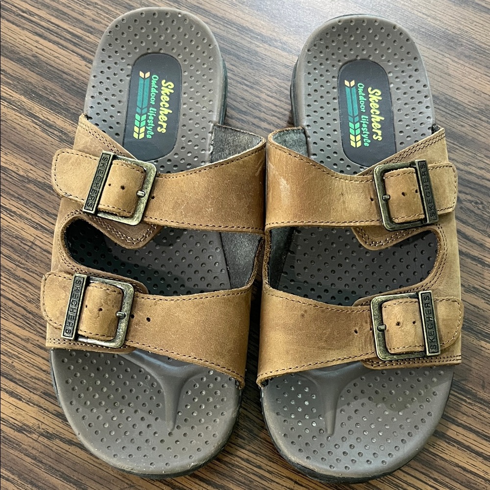 Skechers Tan Buckle Sandals